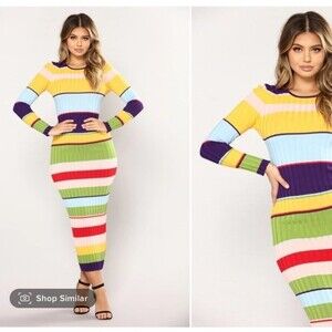 Fashion Nova Multicolor Maxi Dress